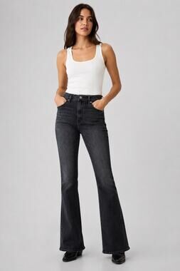 GAP High Rise Flare Jeans – Black Wash – Size 29/8 Regular